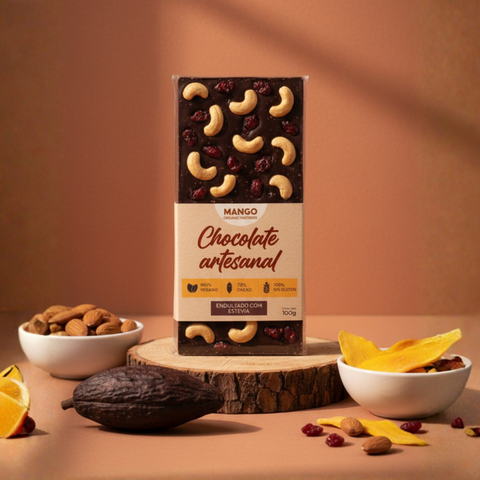 Chocolate con arandanos y cashew al 70% Cacao
