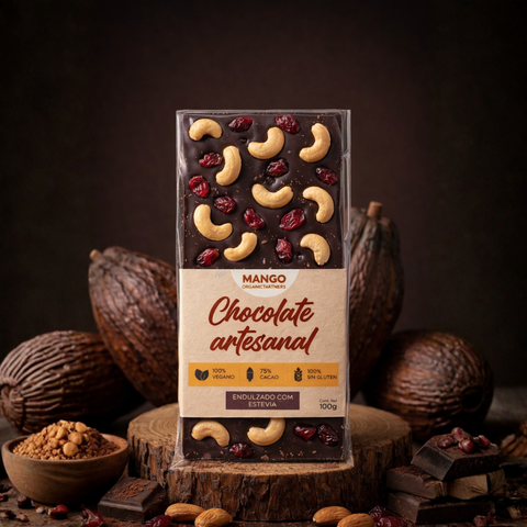 Chocolate con arandanos y cashew al 70% Cacao
